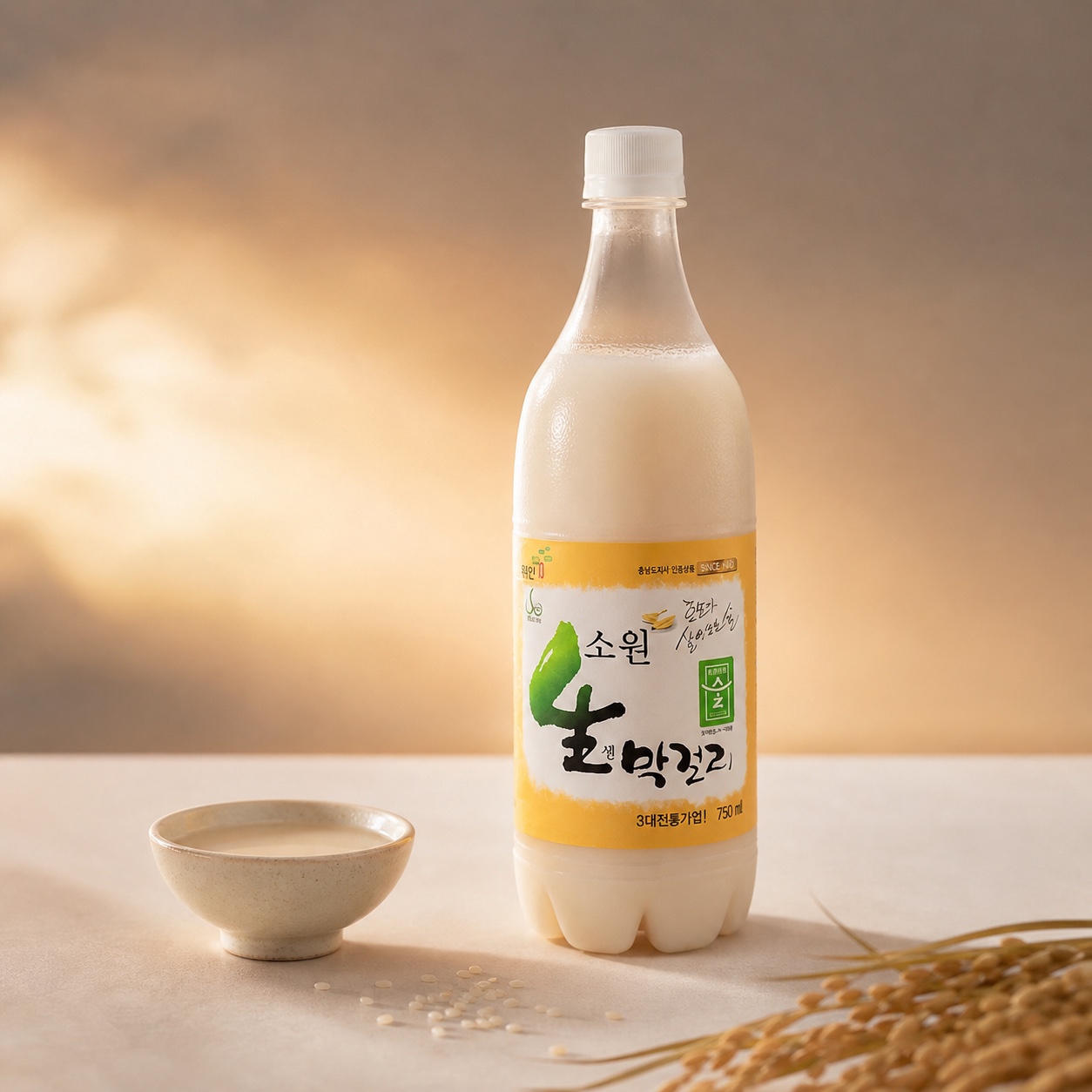 ソウォン生マッコリの商品画像:公開ボトルを参考にした編集用コンセプト